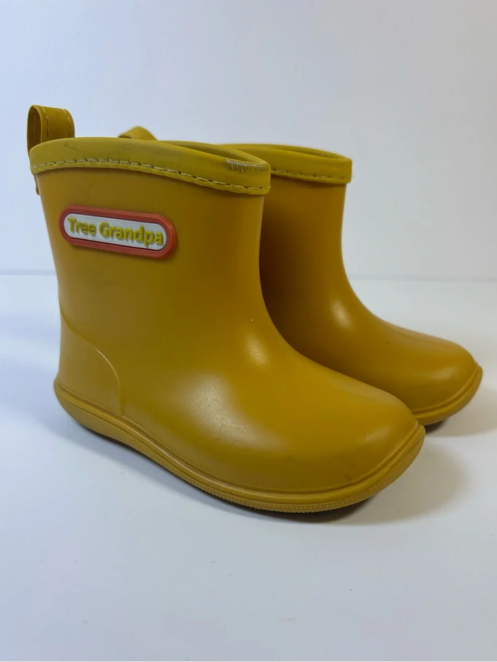 Tree Grandpa Toddler Rain Boots Size 14 Rubber Yellow Duck US 7/8